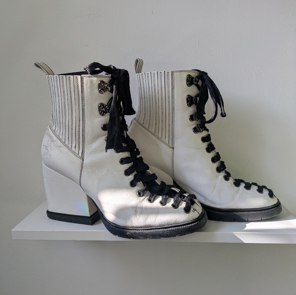 Genuine Santoni Italian leather Lace-Up Boots